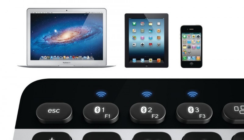 Logitech Bluetooth® Easy-Switch escribe con el mismo teclado en iPhone, iPad e iMac